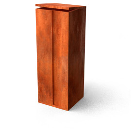 Paketbrevlåda i cortenstål med tömning bak