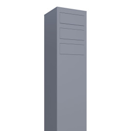 Grå markbrevlåda med 3 fack Monolith