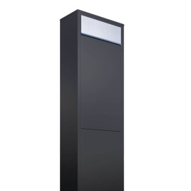 Markbrevlåda Bravios Big Box - Svart RAL9005 med rostfri lucka