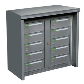 Fastighetsbox utomhus RENZ Classic 2x5 10 fack mörkgrå