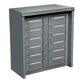 Fastighetsbox utomhus RENZ Classic 2x6 12 fack mörkgrå