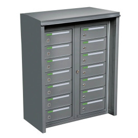 Fastighetsbox utomhus RENZ Classic 2x7 14 fack mörkgrå