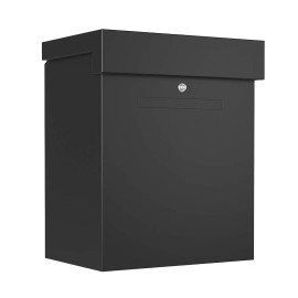 Bravios Sabian paketbrevlåda svart RAL9005 – väggmonterad kombinerad post- och paketlåda, front